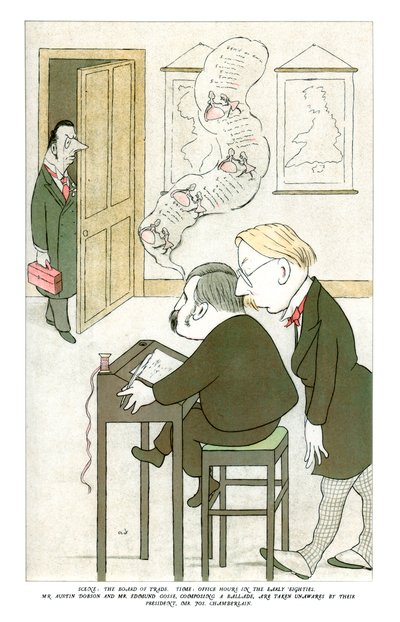 Mr Austin Dobson e Mr Edmund Gosse che compongono una ballata da Henry Maximilian Beerbohm
