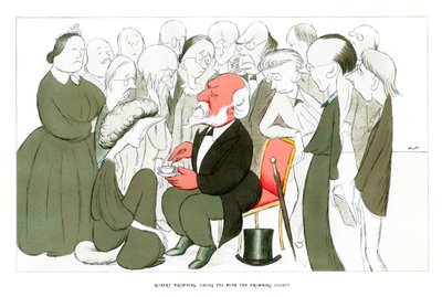 Robert Browning, prende il tè con la Browning Society, 1904 da Henry Maximilian Beerbohm
