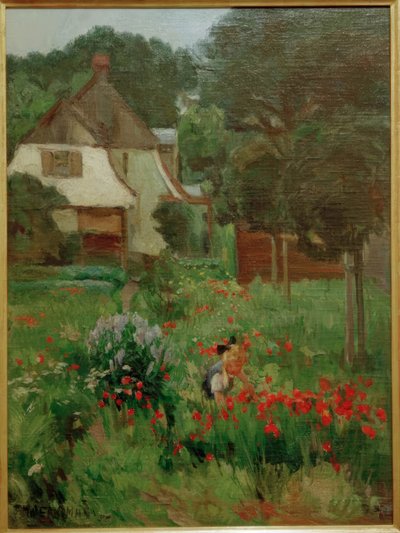 Bambino che raccoglie fiori da Max Bergmann