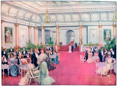 Il foyer del Savoy Restaurant, Londra, 1905 da Max Cowper
