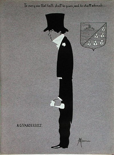 Caricatura di Alfred Gwynne Vanderbilt (1877-1915), da 