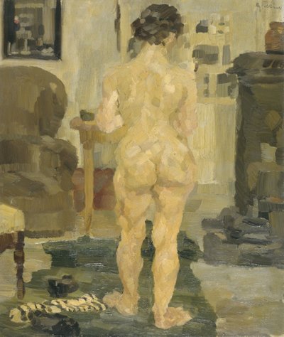 Nudo vicino alla stufa da Max Feldbauer