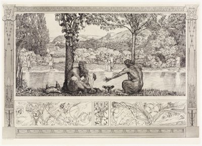 Narciso ed Eco I (Salvataggi di vittime ovidiane, Opus II, tavola 7) da Max Klinger