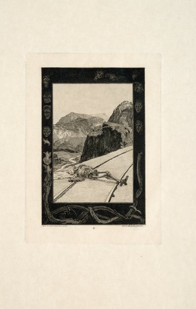 Sui binari, tavola otto da Sulla morte, Parte I da Max Klinger