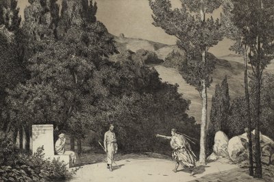 Piramus e Thisbe II dalla serie Opus II, 1879 da Max Klinger