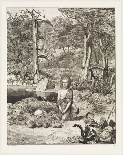 Simplicius presso la tomba dell’eremita (Intermezzi, Opus IV, tavola 8) da Max Klinger