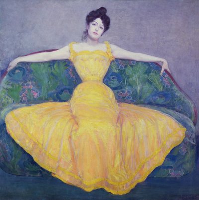 Signora in abito giallo da Max Kurzweil