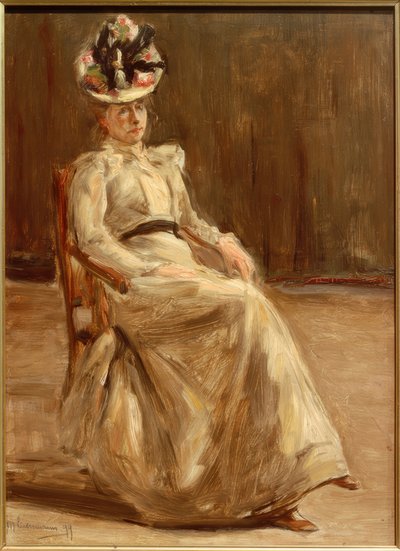Ritratto di una signora seduta a figura intera da Max Liebermann