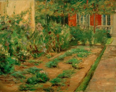 Piante fiorite presso la casetta da giardino verso nord-est da Max Liebermann