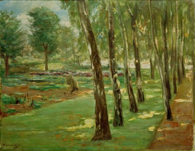 Il viale delle betulle nel giardino del Wannsee – Vista sul campo di cavoli da Max Liebermann
