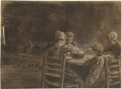 Contadini della Frisia orientale che mangiano la cena da Max Liebermann