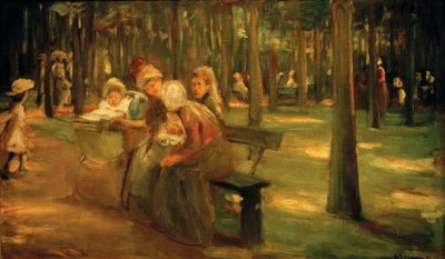 Bambinaia e bambine nel Tiergarten da Max Liebermann