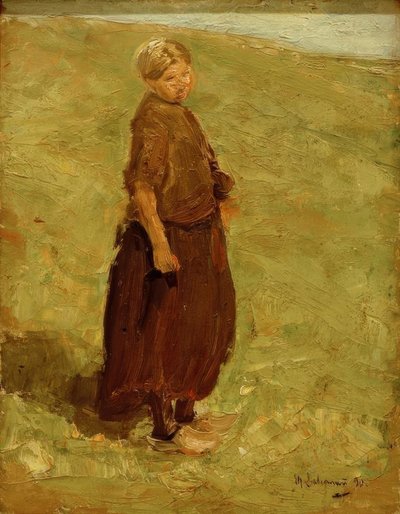Ragazza sulla duna, in piedi verso destra da Max Liebermann