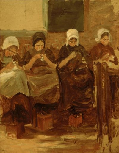 Ragazze che cuciono a Huyzen da Max Liebermann