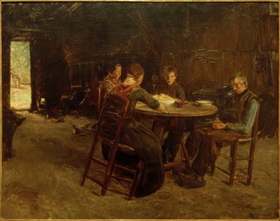 Contadini della Frisia orientale durante la preghiera a tavola da Max Liebermann