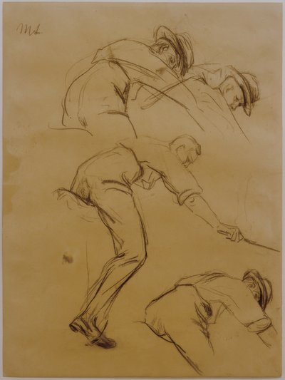 Giocatori di polo, tre cavalieri verso destra - studio da Max Liebermann