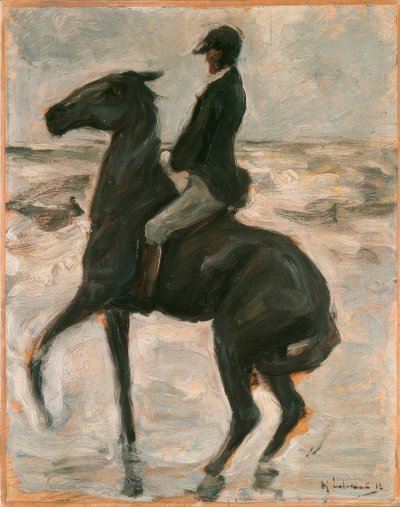 Cavaliere verso sinistra sulla spiaggia da Max Liebermann