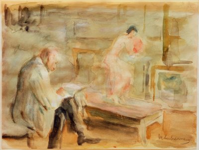 Autoritratto con modella nello studio della villa di Wannsee da Max Liebermann