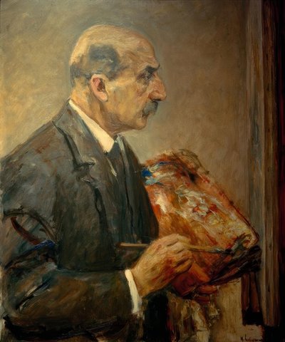Autoritratto con tavolozza al cavalletto, di profilo da Max Liebermann