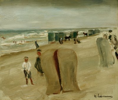 Spiaggia con cabine da Max Liebermann