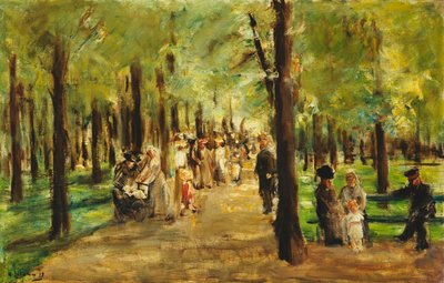 Passeggiatori nel Tiergarten; Spazierganger im Tiergarten, 1918 da Max Liebermann