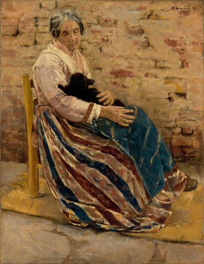 Donna con gatto da Max Liebermann