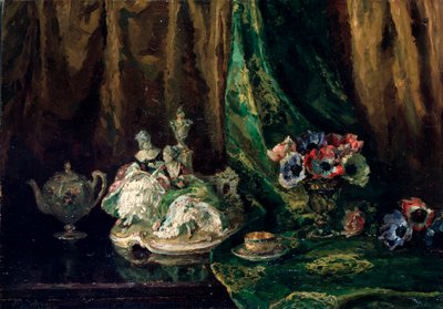 Natura morta con porcellana e fiori, XX secolo da Max Müller