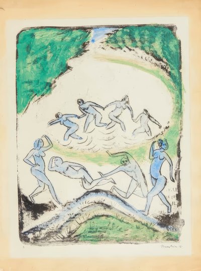 La danza (Danzatori e bagnanti presso il laghetto nel bosco da Max Pechstein