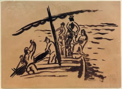 Pescatore in barca da Max Pechstein