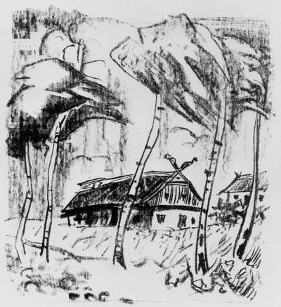 Fattoria dietro le betulle da Max Pechstein