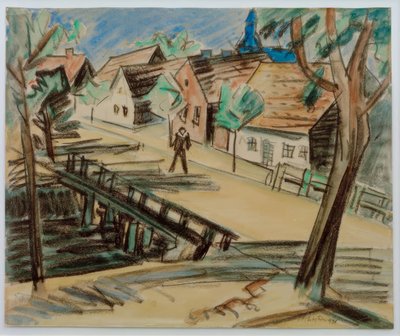 Grande ponte sul canale del mulino – Leba / Pomerania da Max Pechstein