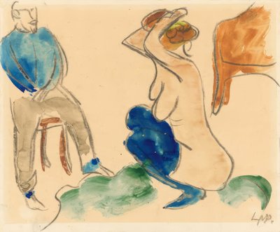 Maler und Modell im Atelier von Max Pechstein