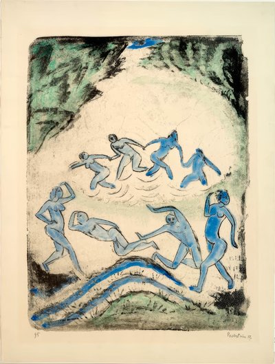 La danza (Ballerini e bagnanti allo stagno nella foresta) da Max Pechstein