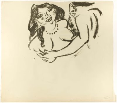 Donna e ragazza, pagina 7 (recto); Due donne, pagina 8 (verso), da The Samland Ode da Max Pechstein