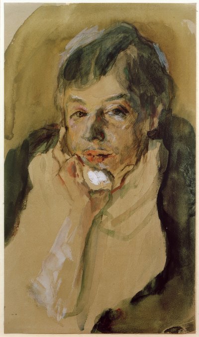 Nini Slevogt con il mento appoggiato da Max Slevogt