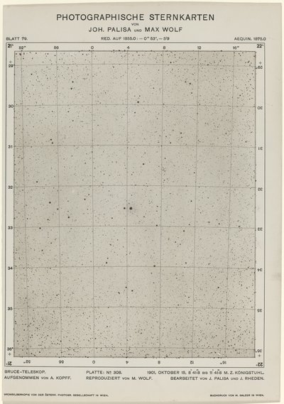 Carte stellari fotografiche da Max Wolf, Johann Palisa