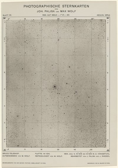 Carte stellari fotografiche (6 luglio 1904) da Max Wolf and Joh. Palisa