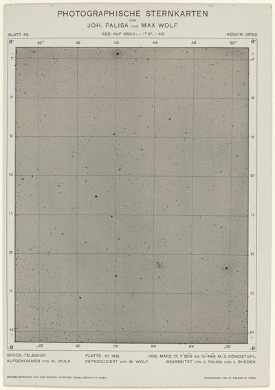 Carte Stellari Fotografiche (17 marzo 1906) da Max Wolf and Joh. Palisa