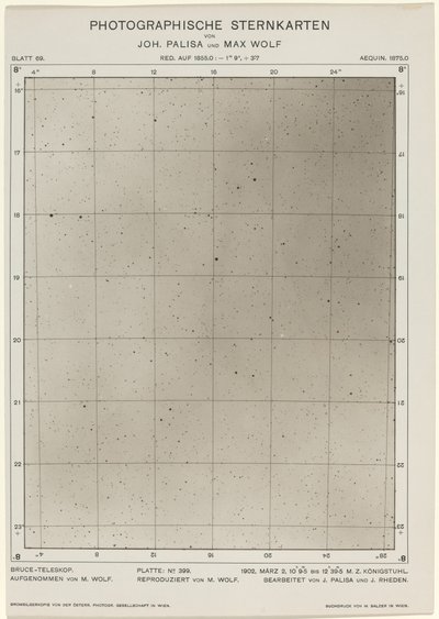 Carte Stellari Fotografiche (2 marzo 1906) da Max Wolf and Joh. Palisa
