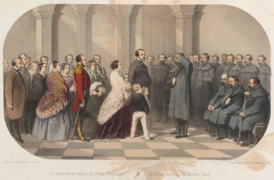 La regina Vittoria e il principe Alberto incontrano i veterani della Crimea, c.1855 da Max and Simeon Beeger