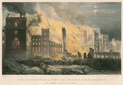 La distruzione per incendio delle Case del Parlamento giovedì notte, 16 ottobre 1834 da Maxim Gauci