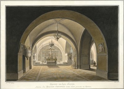 Interno della Chiesa del Santo Sepolcro nel sito del Golgota, 1821 da Maxim Nikiphorovich Vorobyev