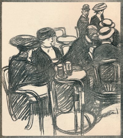Terrazza del caffè, c1920, 1923 da Maxime Pierre Jules Dethomas
