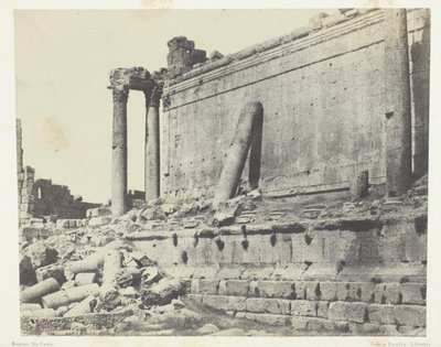 Baalbeck (Eliopoli), Tempio di Giove, facciata orientale; Siria da Maxime Du Camp