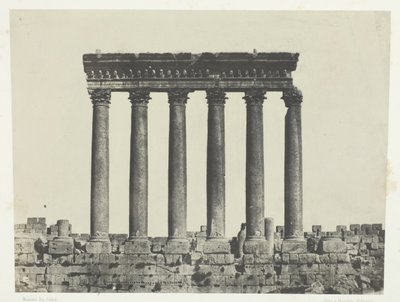 Baalbeck Heliopolis, Colonnato del Tempio del Sole, Siria da Maxime Du Camp