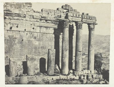 Baalbeck Heliopolis, Tempio di Giove, Facciata Occidentale, Siria da Maxime Du Camp