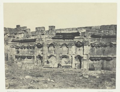 Baalbeck, Interno del recinto dei templi del Sole e di Giove, Siria, 1849-51, stampato 1852 da Maxime Du Camp