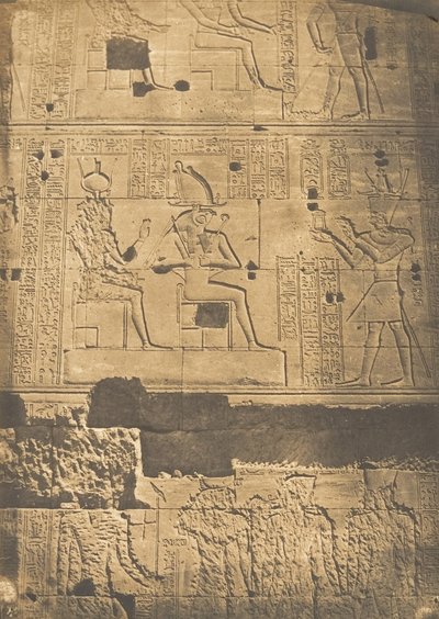 Bassorilievo preso dalla parete occidentale del grande Tempio di Iside, a Philae, aprile 1850 da Maxime Du Camp