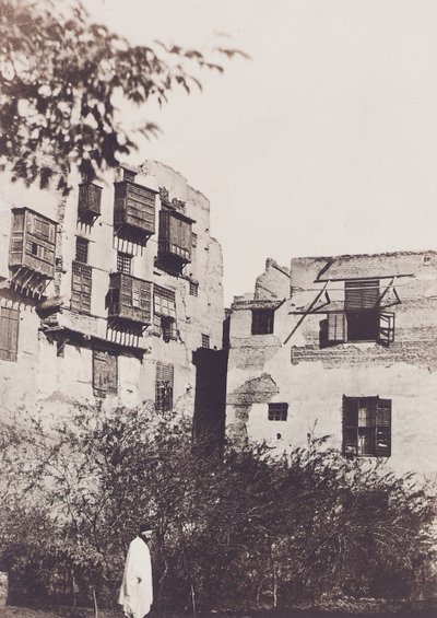 Il Cairo, casa e giardino nel quartiere francese, con Gustave Flaubert, 1850 da Maxime Du Camp