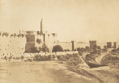 Château de David Daoud Kalessy e mura di Gerusalemme, agosto 1850 da Maxime Du Camp